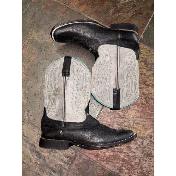Ariat Embroidered Shaft Western Boots Kids 4 M Unrivaled Relentless Leather - Picture 3 of 13